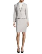 Tahari Arthur S. Levine Petite Solid One-button Skirt Suit