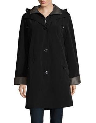 Gallery Petite Button-front Raincoat