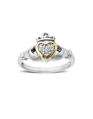 Lord & Taylor Diamond, 14k Yellow Gold & Stainless Steel Solitaire Ring