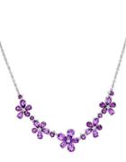 Lord & Taylor Diamond, Sterling Silver And Amethyst Necklace