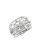 Morris & David 14k White Gold & Diamond Swirl Ring