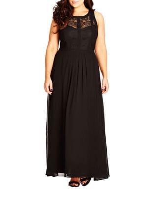 City Chic Plus Lace A-line Gown