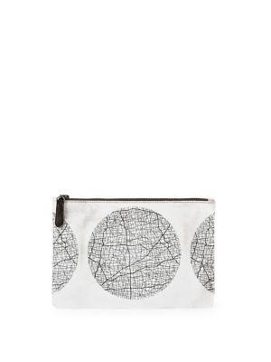 Vida Fissure Leather Carryall Pouch