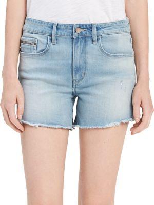 Calvin Klein Jeans Frayed Cuff Denim Shorts