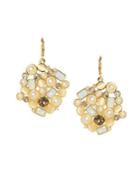 Vince Camuto Goldtone And Glass Stone Cluster Drop Earrings