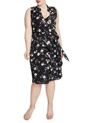Rachel Rachel Roy Plus Brit Ruffled Floral Dress