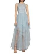 Bcbgmaxazria Embroidered Tulle Gown