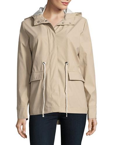 French Connection Hooded Hi-lo Rain Jacket