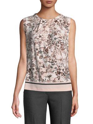 Karl Lagerfeld Paris Sleeveless Floral Print Top