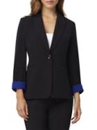 Tahari Arthur S. Levine Contrast-cuff Jacket