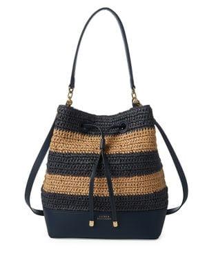 Lauren Ralph Lauren Crochet Drawstring Bucket Bag