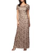 Alex Evenings Rosette Shimmer Gown