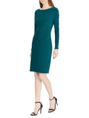 Lauren Ralph Lauren Button-trim Jersey Dress