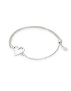 Alex And Ani Sterling Silver Heart Pull Chain Bracelet