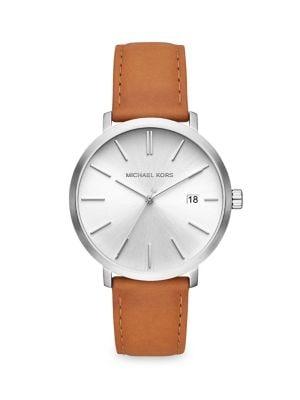 Michael Kors Blake Stainless Steel Leather-strap Watch
