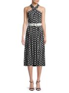 Michael Michael Kors Petite Polka Dot Halterneck Dress