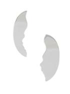 Robert Lee Morris Soho Two-faced Silver Sculptural Half Moon Stud Earrings