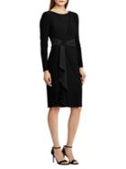 Lauren Ralph Lauren Satin-trim Long-sleeve Dress