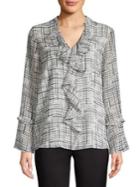 Karl Lagerfeld Bell-sleeve Ruffled Blouse