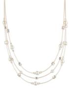 Anne Klein Crystal And Faux Pearl Necklace