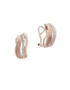 Effy Pave Rose Diamond And 14k White And Rose Gold Earrings