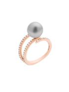 Michael Kors Faux White Pearl And Rose Goldtone Ring