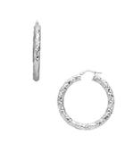 Lord & Taylor Richline 14k White Gold Round Hoop Earrings