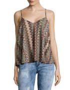 Design Lab Lord & Taylor Knit Overlay Tank Top