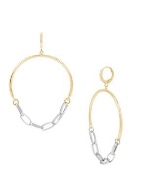 Bcbgeneration Hyperlinks Gypsy Two-tone Hoop Earrings