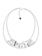 Karl Lagerfeld Paris Large Boucle Rhodium-plated Collar Necklace