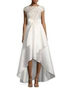 Adrianna Papell Laced Emblem High-low Ball Gown