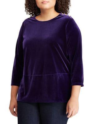 Lauren Ralph Lauren Plus Velvet Tunic Top
