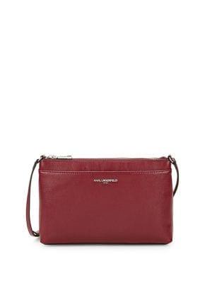 Karl Lagerfeld Paris Porcini Leather Crossbody Bag