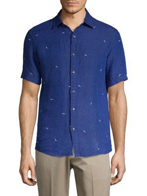 Michael Kors Sunglasses Printed Linen Shirt