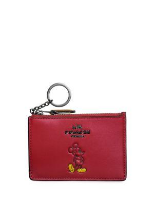 Coach Mickey Mouse Refined Calf Leather Pouch