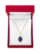 Effy Royale Bleu Diamond, Natural Sapphire And 14k White Gold Necklace