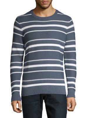 Black Brown Multi-striped Crewneck Sweater