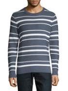 Black Brown Multi-striped Crewneck Sweater