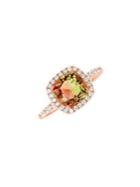 Lord & Taylor Rose Goldplated Sterling Silver And Cubic Zirconia Halo Cocktail Ring