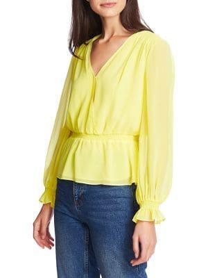 1.state Cinched Faux Wrap Top