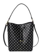 Lauren Ralph Lauren Polka Dot Leather Drawstring Bag