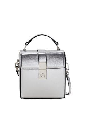 Mango Faux Leather Coffer Bag