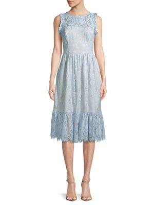 Eliza J Sleeveless Lace Midi Dress