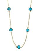 Effy Ocean Blue 14k Yellow Gold And Blue Topaz Station Necklace