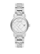Burberry Stainless Steel Check Etched Bracelet Watch/34mm