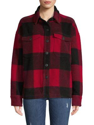 Lord & Taylor Flannel Plaid Button Jacket