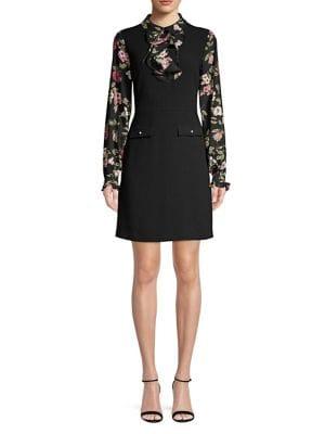 Karl Lagerfeld Paris Floral Sleeve Dress