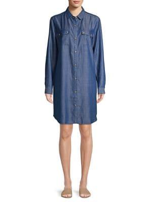 Lord & Taylor Jorda Medium-wash Shirtdress