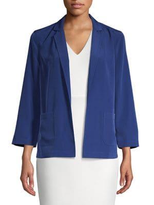 H Halston Open-front Notch Jacket