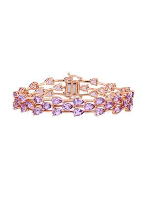 Sonatina Rose De France And Amethyst Triple-row Bracelet